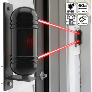 Barrera Infrarroja Exterior Gadnic Detector Seguridad Sensor Doble Haz Negro